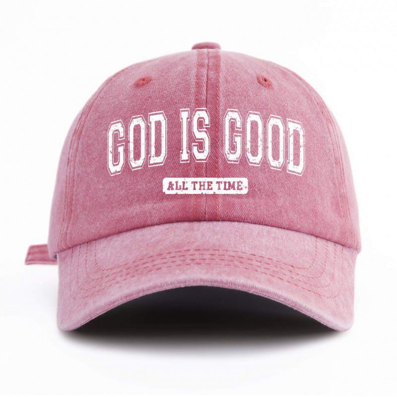 Water - washed Cotton Printed Hat With A Vintage Worn - in Look - LADYLINE X
