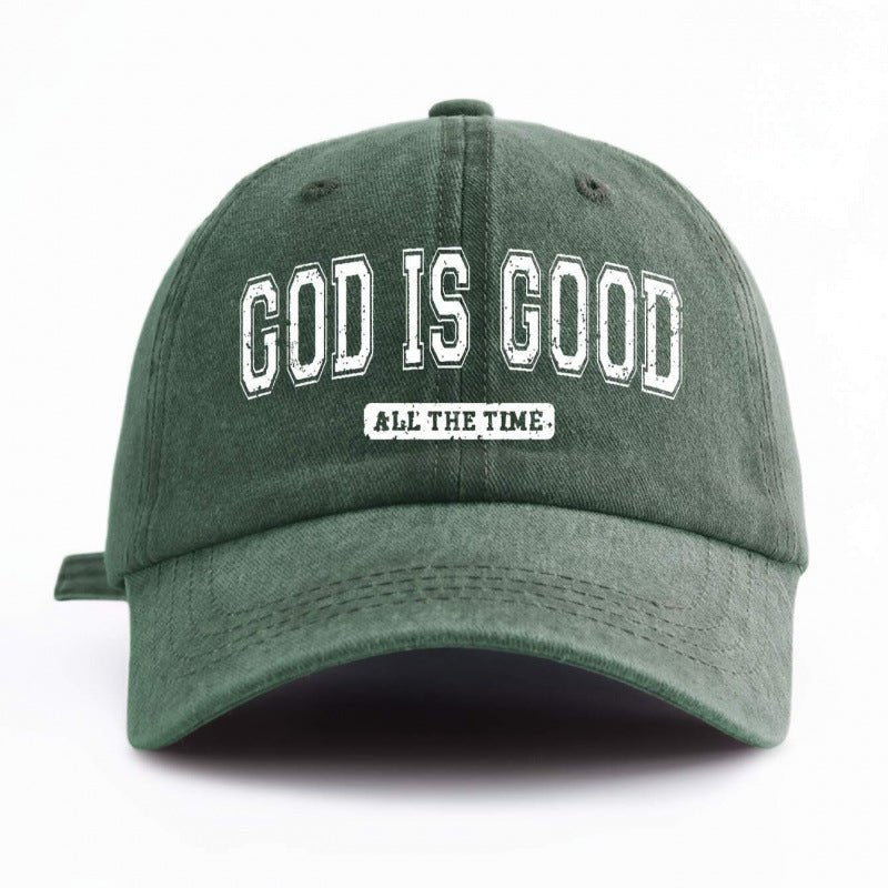Water - washed Cotton Printed Hat With A Vintage Worn - in Look - LADYLINE X