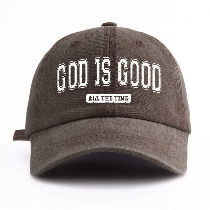 Water - washed Cotton Printed Hat With A Vintage Worn - in Look - LADYLINE X