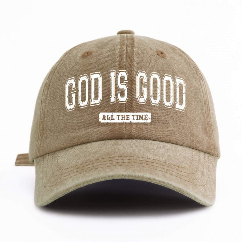 Water - washed Cotton Printed Hat With A Vintage Worn - in Look - LADYLINE X