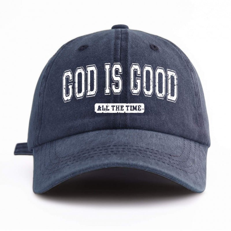 Water - washed Cotton Printed Hat With A Vintage Worn - in Look - LADYLINE X