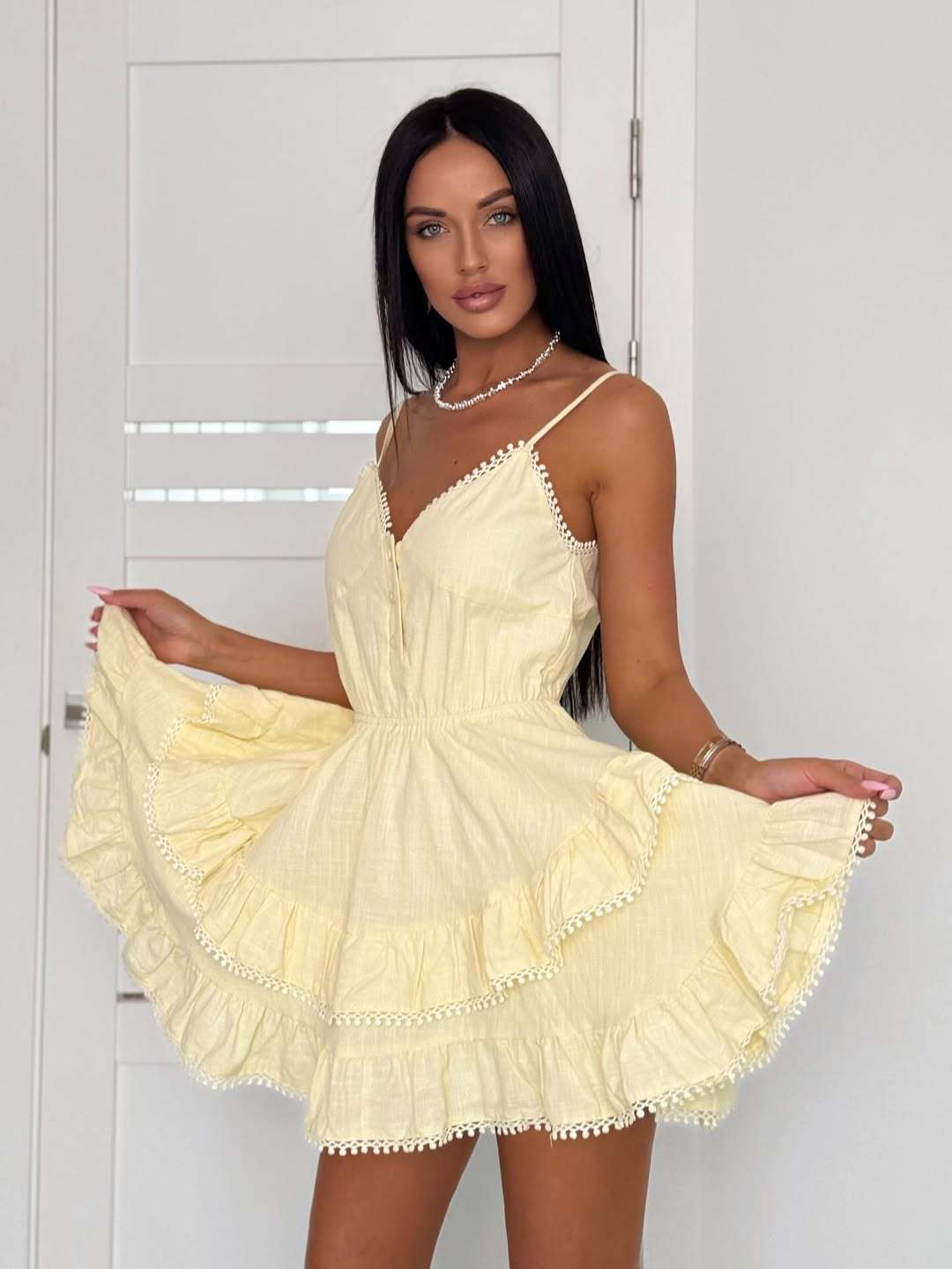 White Lace Panelled Slip Base - Layer Dress - LADYLINE X