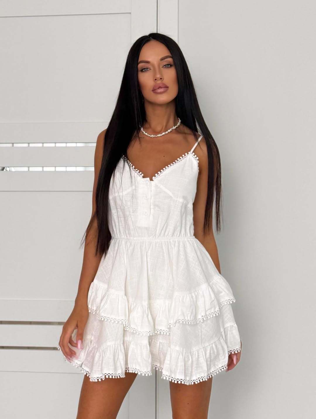 White Lace Panelled Slip Base - Layer Dress - LADYLINE X