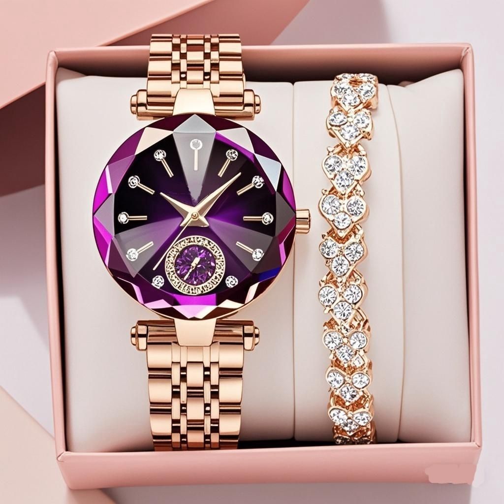 Women's Casual Simple Quartz Watch With Diamond - LADYLINE X