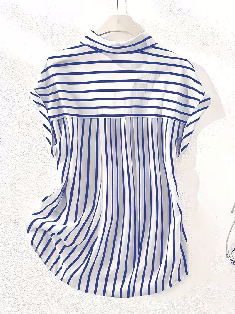 Womens Casual Striped Retro New Arrival Printed Short - Sleeve Shirt - LADYLINE X