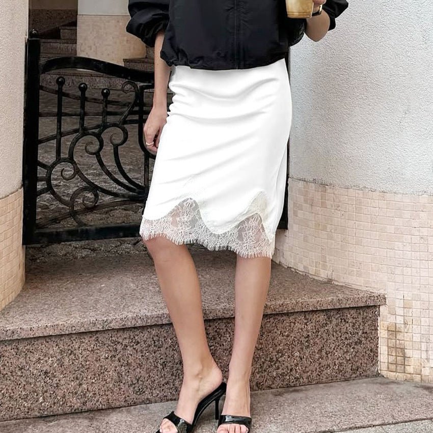 Women's Fashion Lace - Patchwork Midi Skirt - LADYLINE X