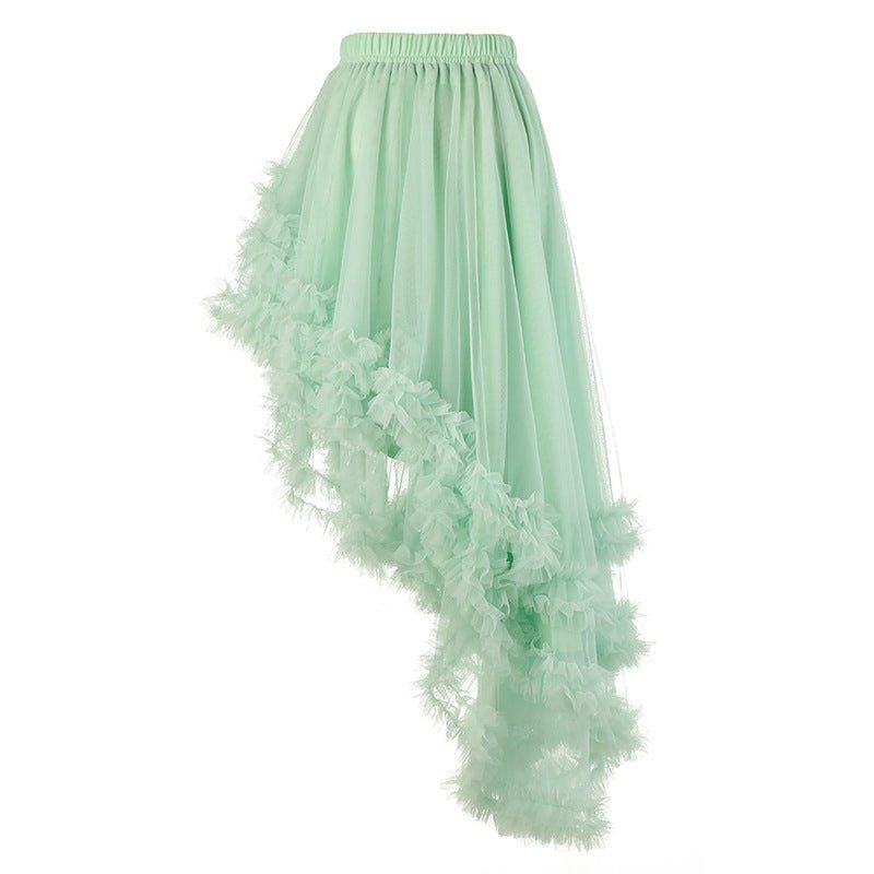 Women's Fashion Mesh Ruffled Irregular Skirt - LADYLINE X