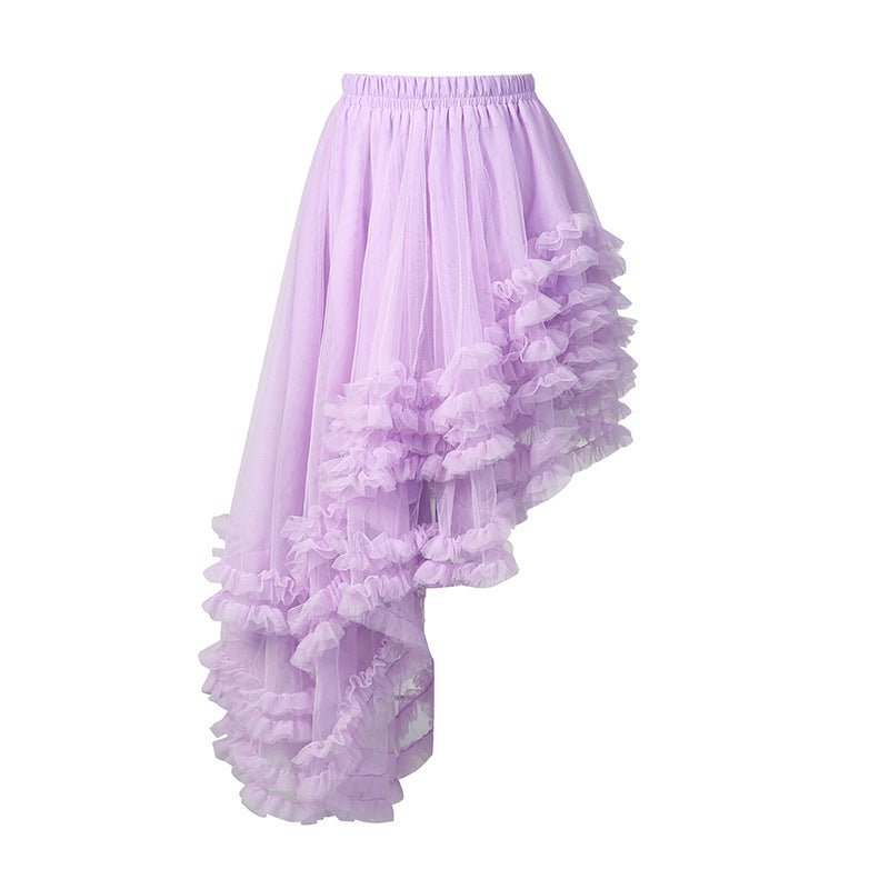Women's Fashion Mesh Ruffled Irregular Skirt - LADYLINE X