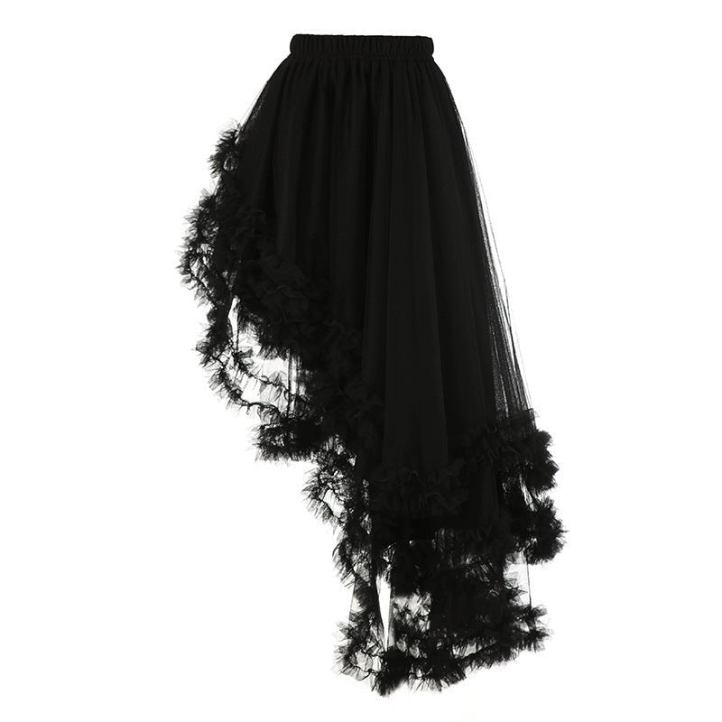 Women's Fashion Mesh Ruffled Irregular Skirt - LADYLINE X