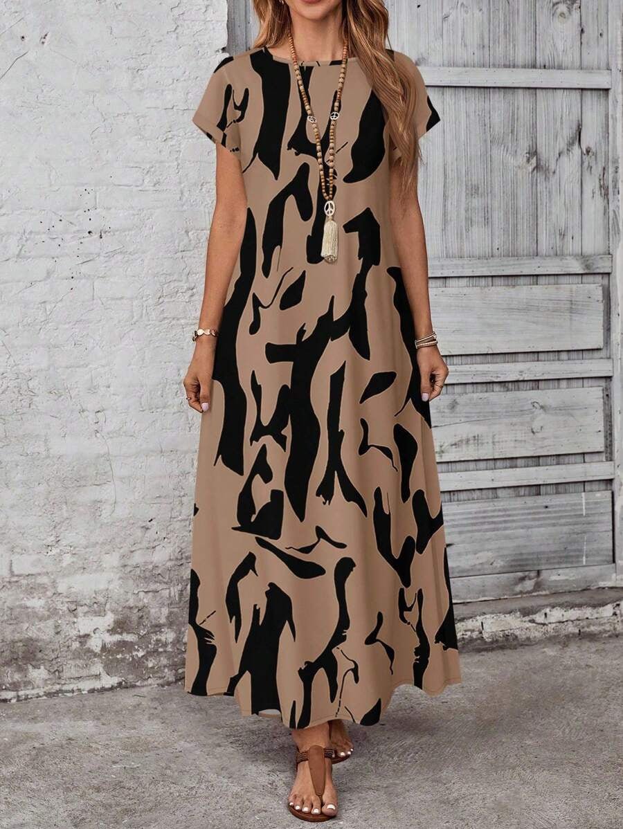Women's Fashionable Casual Dress With Digital Print - LADYLINE X