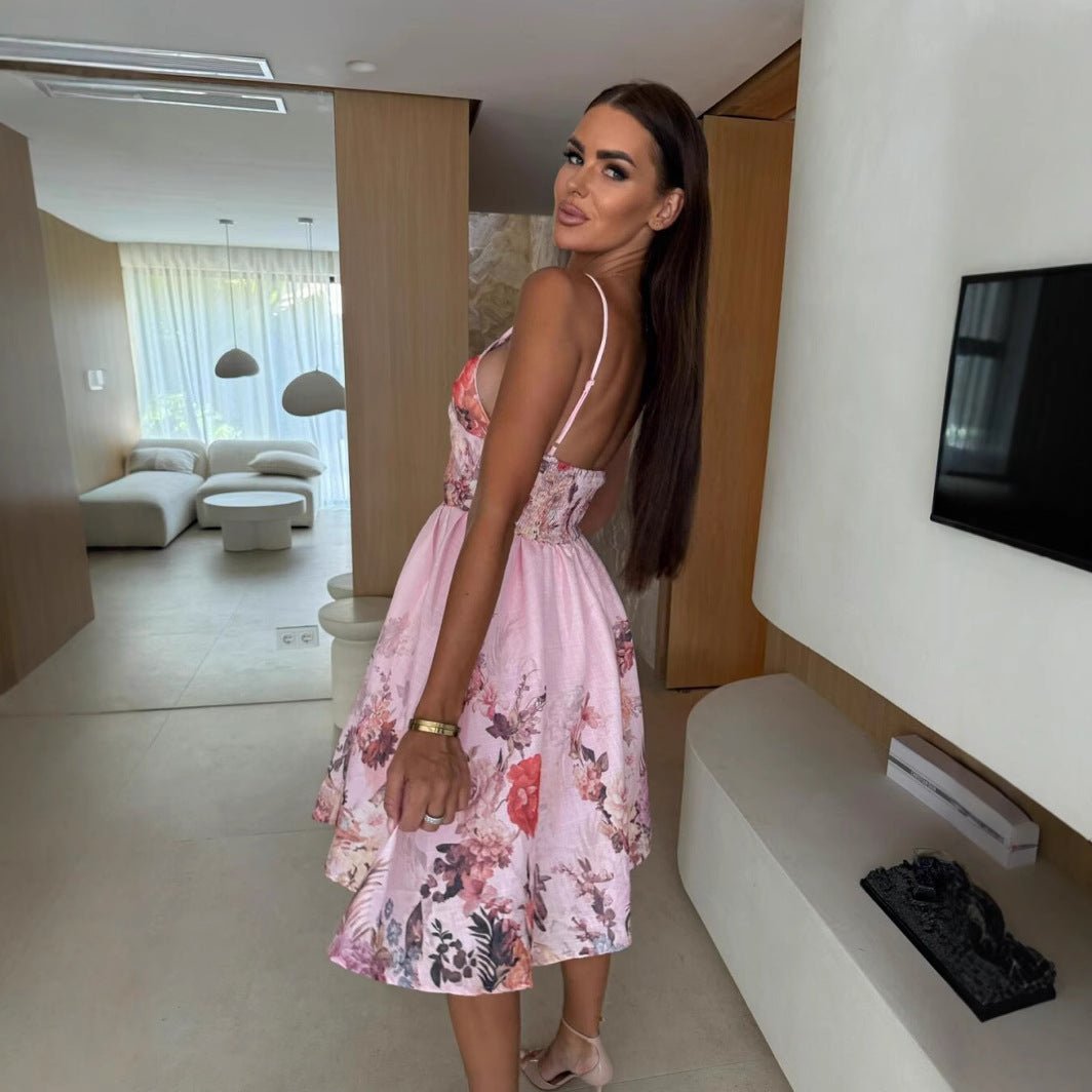 Women's Fashionable Slim - Fit Printed Strap Dress - LADYLINE X