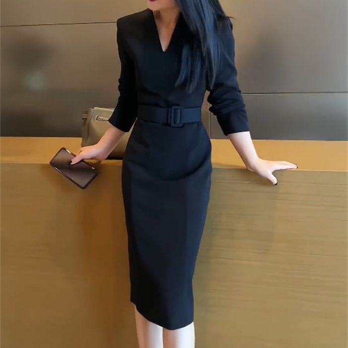 Womens French Style Formal Gray Dress - LADYLINE X