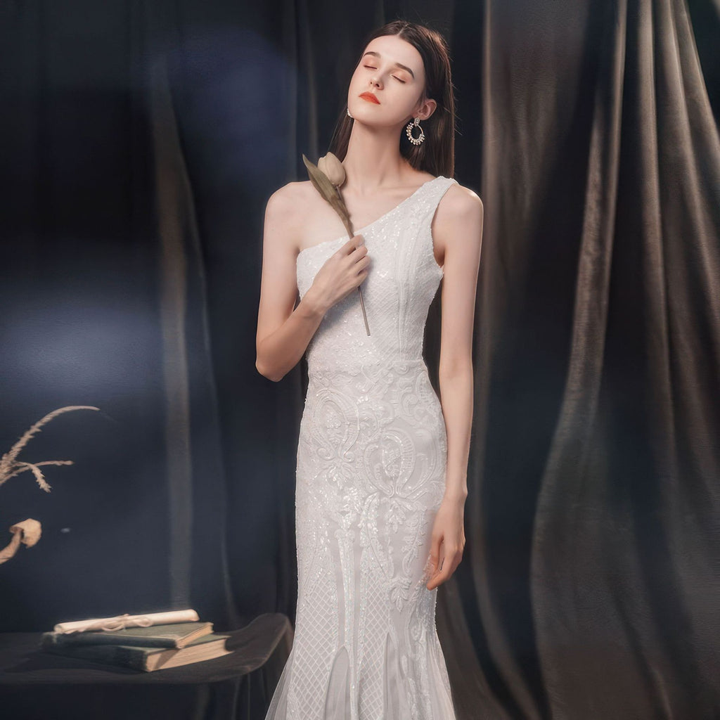 Women's High - end Entry Lux Elegant Socialite Dinner Party Sexy Long Slimming Fishtail Dress - LADYLINE X