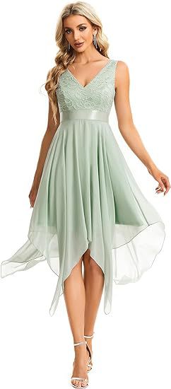 Women's Lace Chiffon Cocktail Ball Gown - LADYLINE X