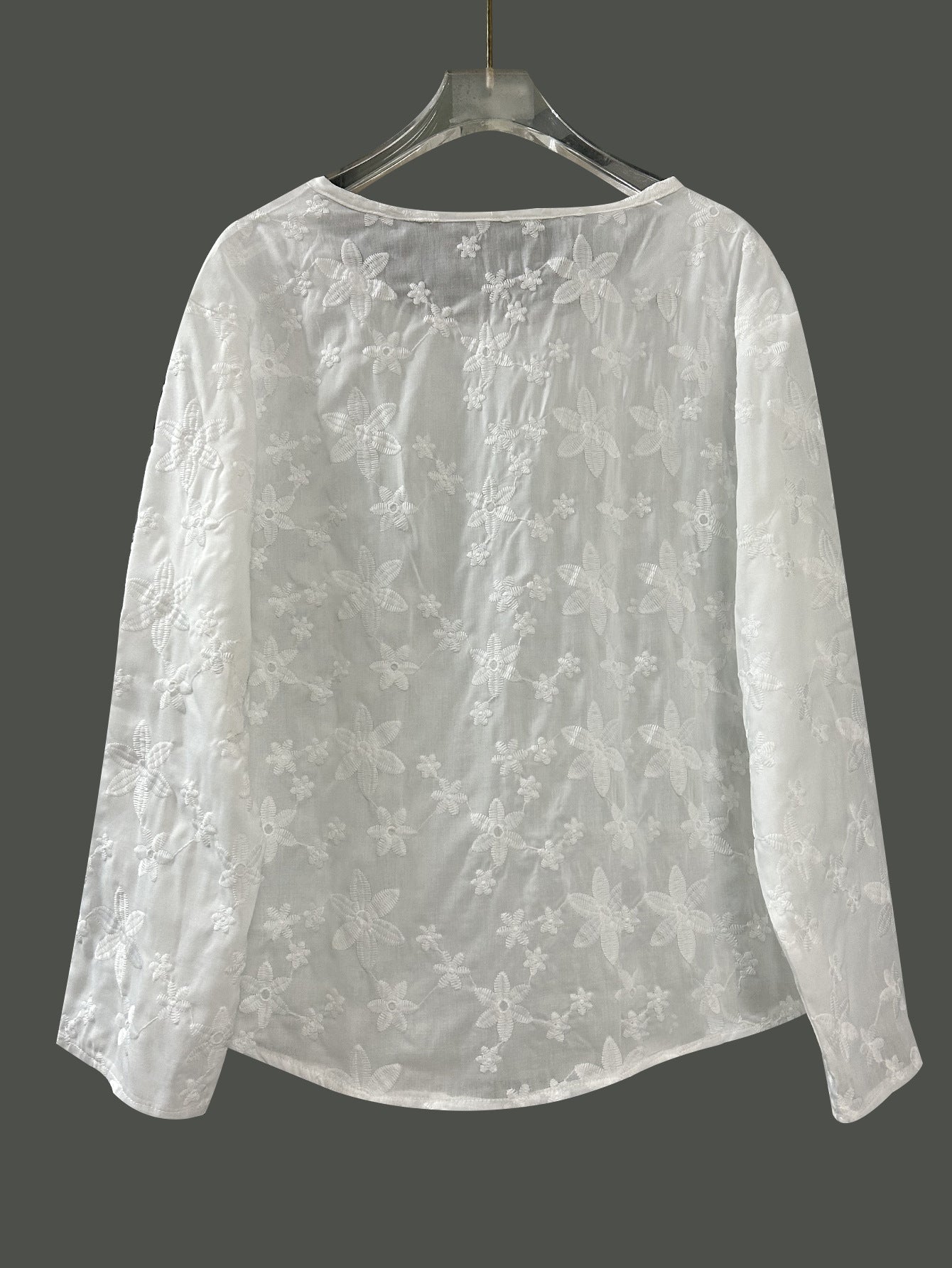 Womens Lace Crew - Neck Loose - Fit Blouse Top - LADYLINE X