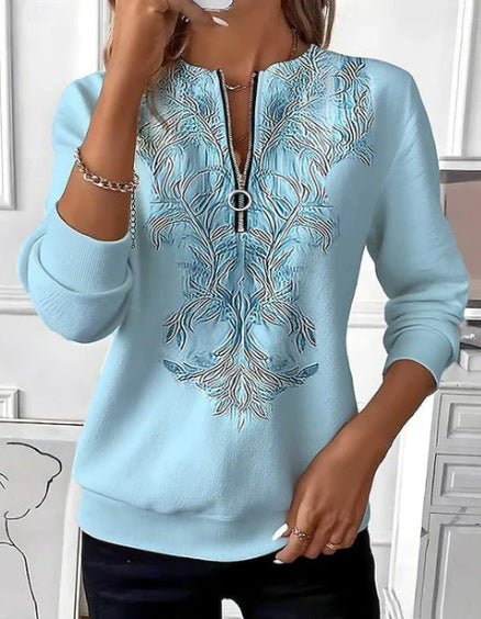Womens Long - Sleeve Christmas - Print Sweatshirt - LADYLINE X