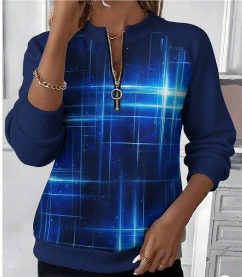 Womens Long - Sleeve Christmas - Print Sweatshirt - LADYLINE X