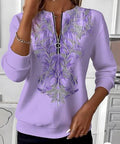 Womens Long - Sleeve Christmas - Print Sweatshirt - LADYLINE X