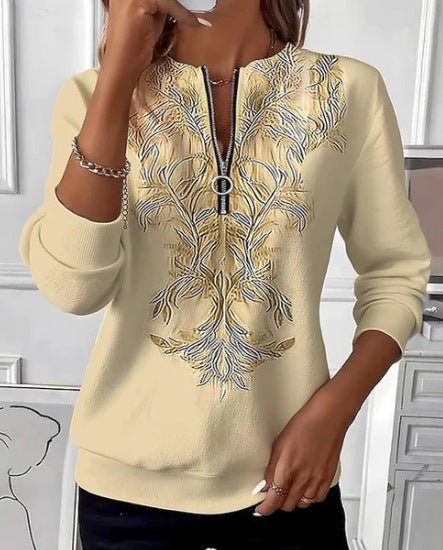 Womens Long - Sleeve Christmas - Print Sweatshirt - LADYLINE X