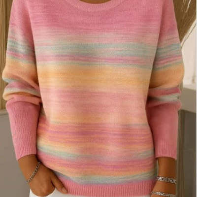 Womens Long - sleeve Crew - neck Pullover Top - LADYLINE X