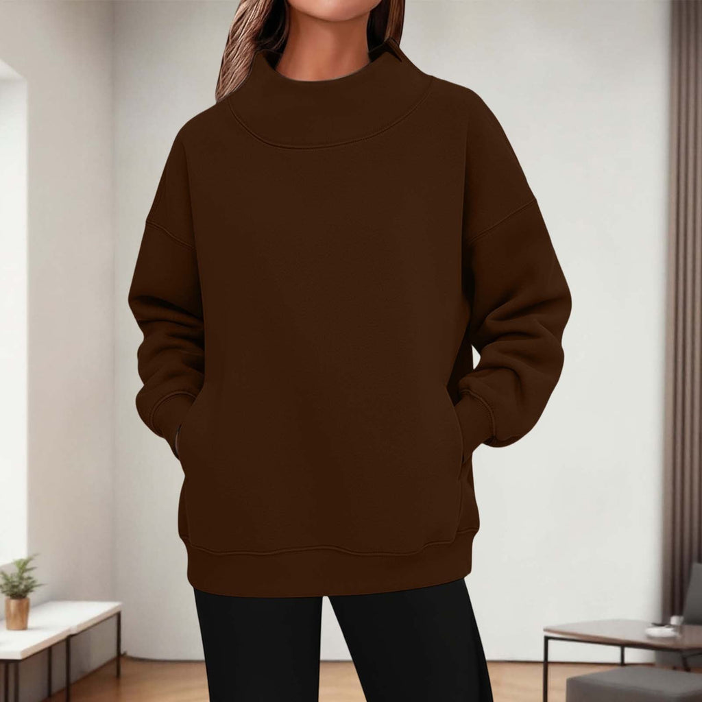Womens Long - sleeve Turtleneck Casual Hoodie - LADYLINE X