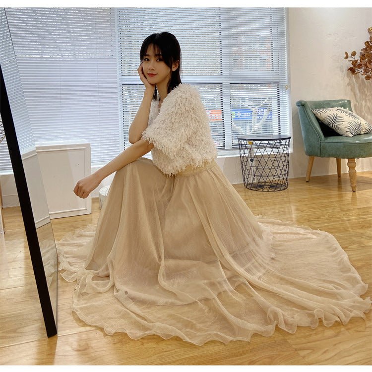 Womens Mesh High - waist Full - skirted Long Skirt - LADYLINE X