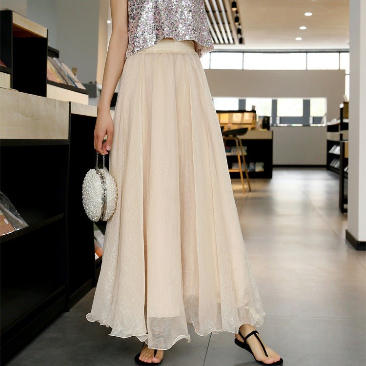 Womens Mesh High - waist Full - skirted Long Skirt - LADYLINE X