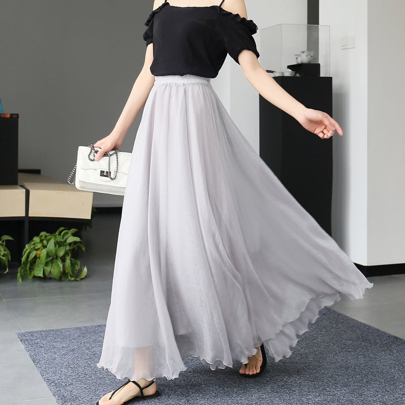 Womens Mesh High - waist Full - skirted Long Skirt - LADYLINE X