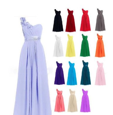 Women's Multi Colored Slanted Neck Sleeveless Strapless Long Dress - LADYLINE X