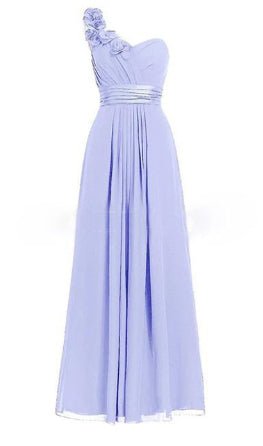 Women's Multi Colored Slanted Neck Sleeveless Strapless Long Dress - LADYLINE X