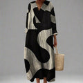 Women's Printed Long - Sleeve Maxi Dress - LADYLINE X
