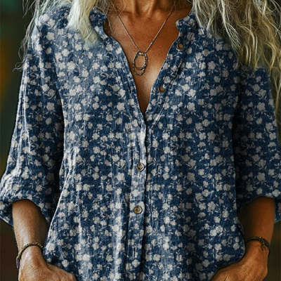 Womens Printed Long - Sleeve Shirt Top - LADYLINE X