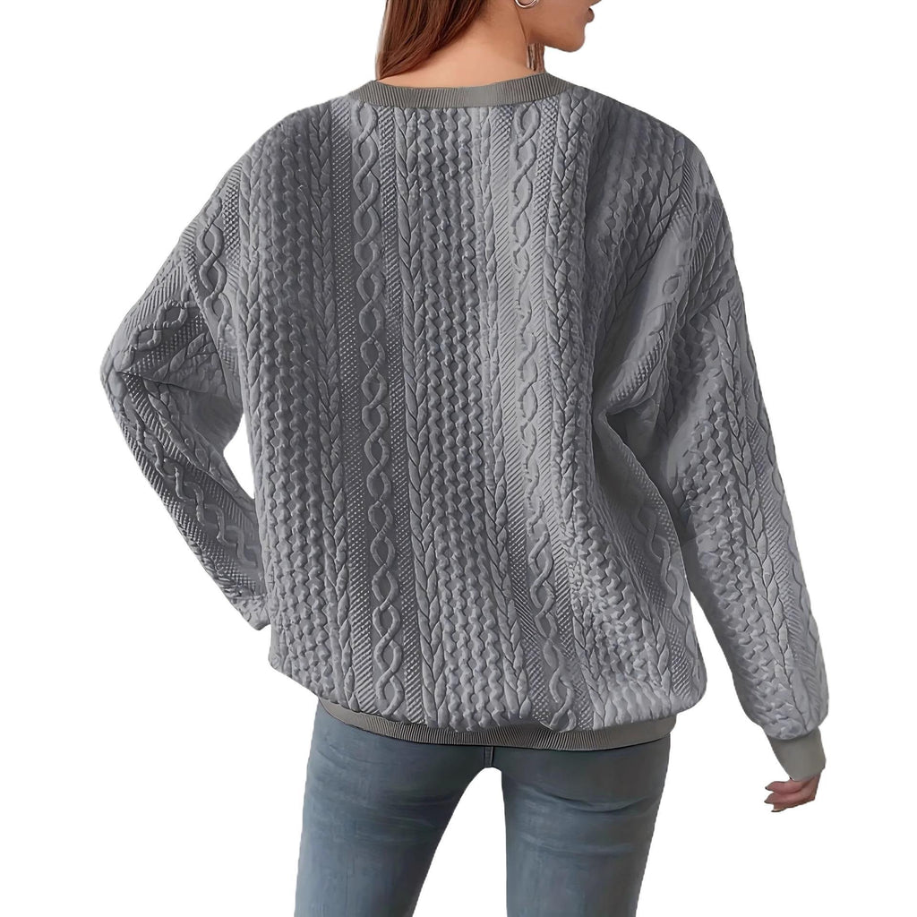 Womens Relaxed - fit Crew - neck Long - sleeve Sweatshirt In A Laid - back Style - LADYLINE X