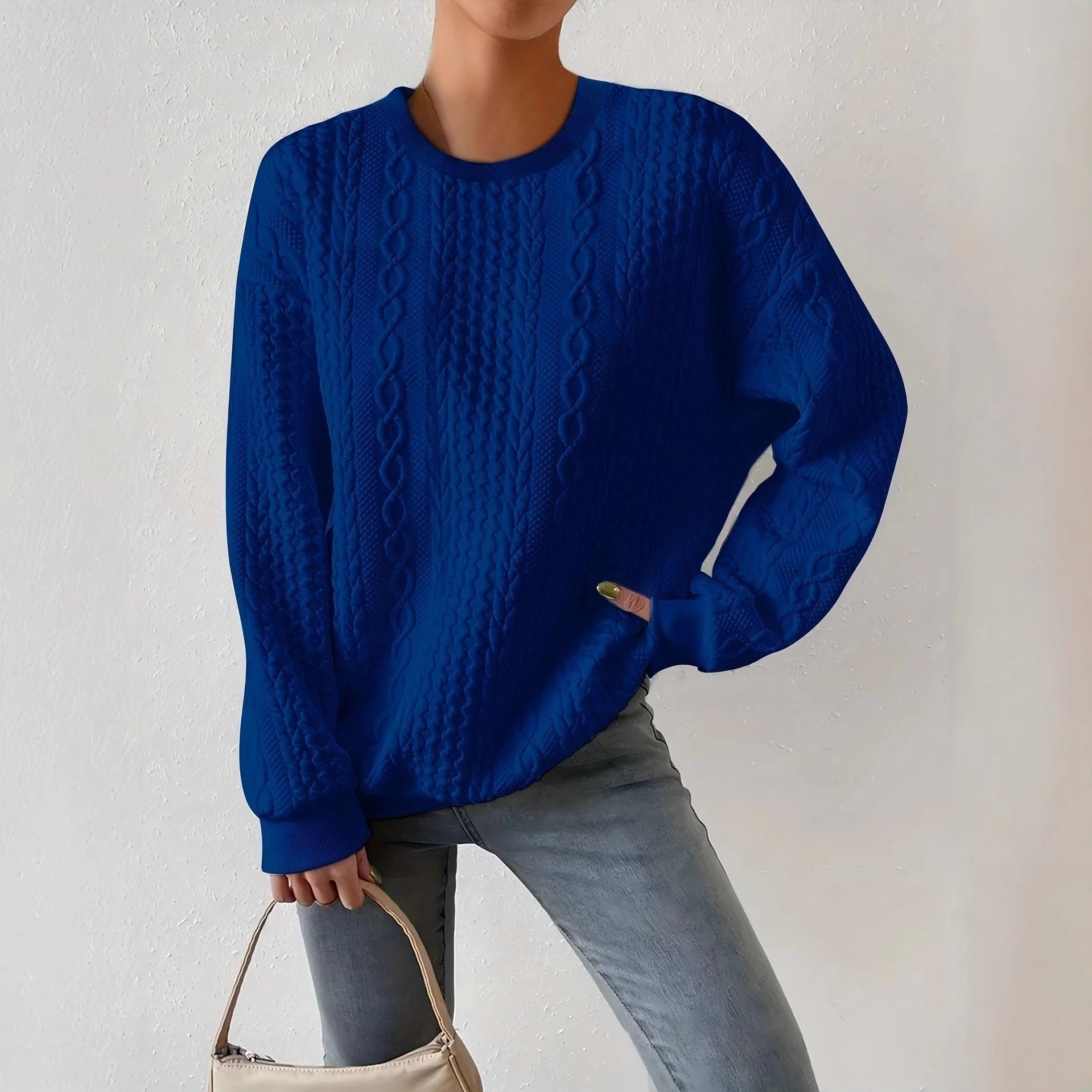 Womens Relaxed - fit Crew - neck Long - sleeve Sweatshirt In A Laid - back Style - LADYLINE X
