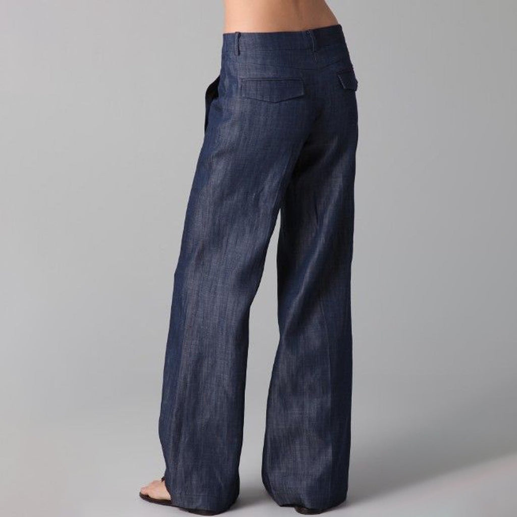 Womens Retro Striped Cotton - Linen Casual Pants - LADYLINE X