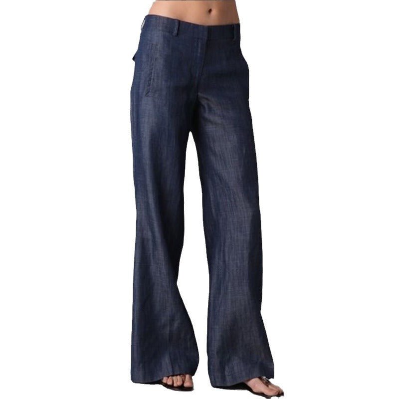 Womens Retro Striped Cotton - Linen Casual Pants - LADYLINE X