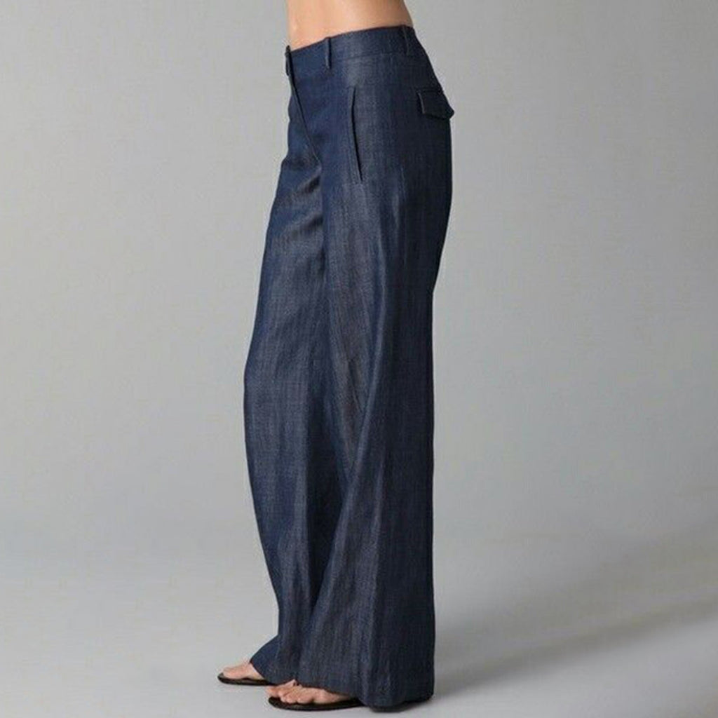 Womens Retro Striped Cotton - Linen Casual Pants - LADYLINE X