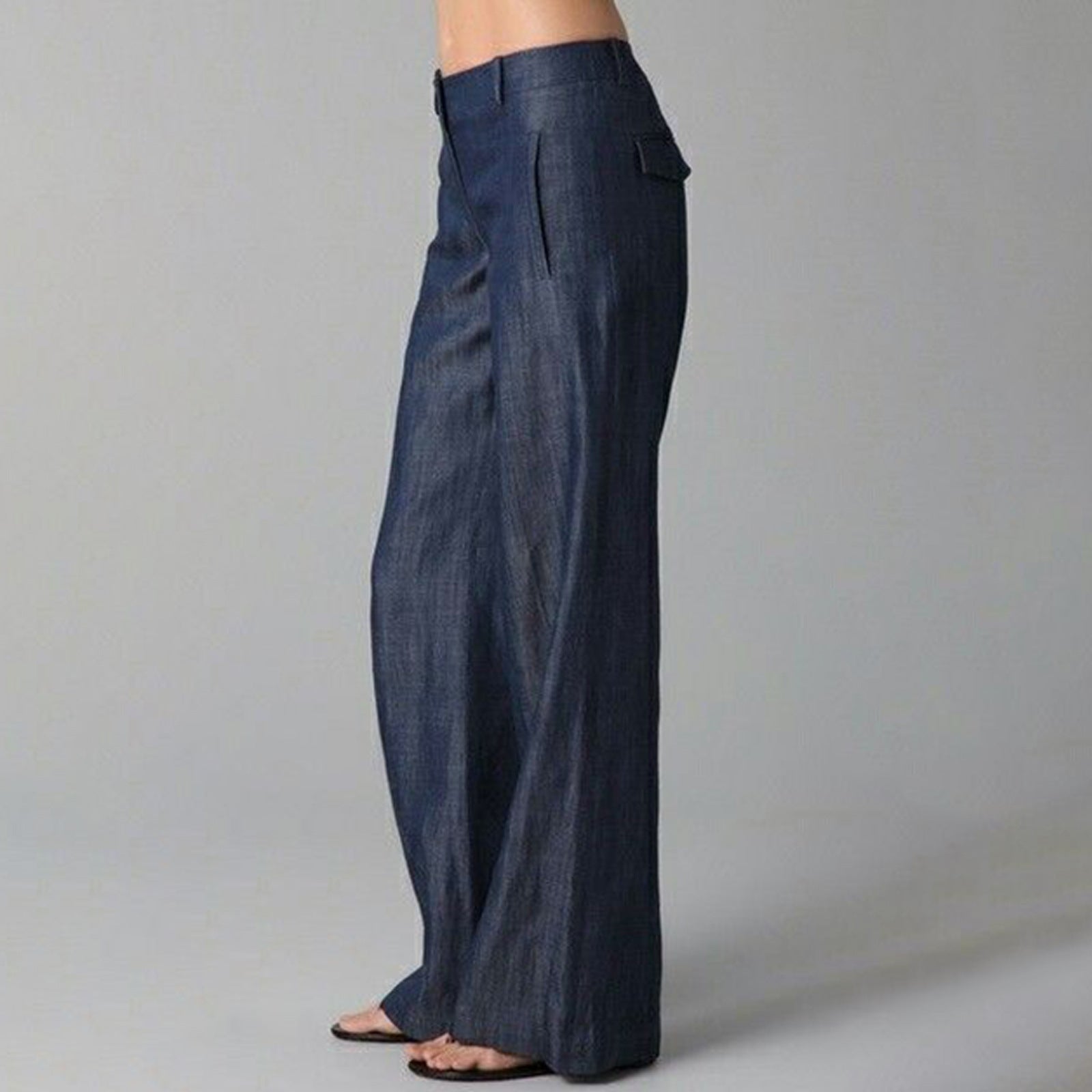 Womens Retro Striped Cotton - Linen Casual Pants - LADYLINE X