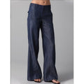 Womens Retro Striped Cotton - Linen Casual Pants - LADYLINE X