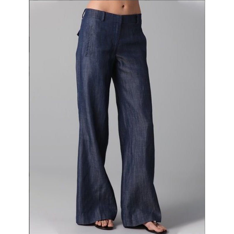 Womens Retro Striped Cotton - Linen Casual Pants - LADYLINE X