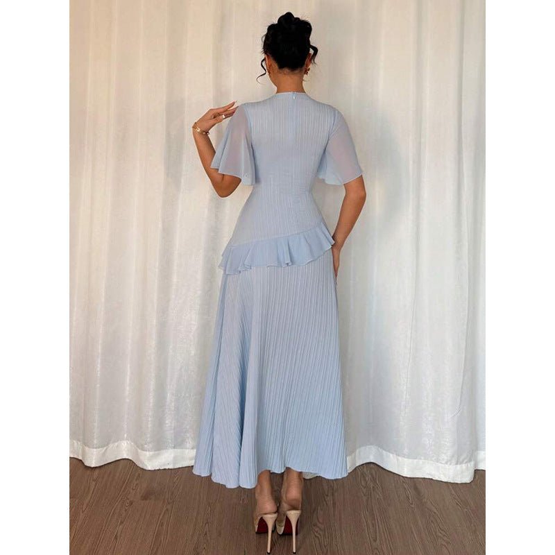 Women's Ruffle - Trimmed Round - Neck Casual Dress - LADYLINE X