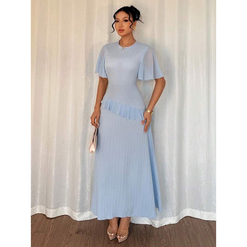 Women's Ruffle - Trimmed Round - Neck Casual Dress - LADYLINE X