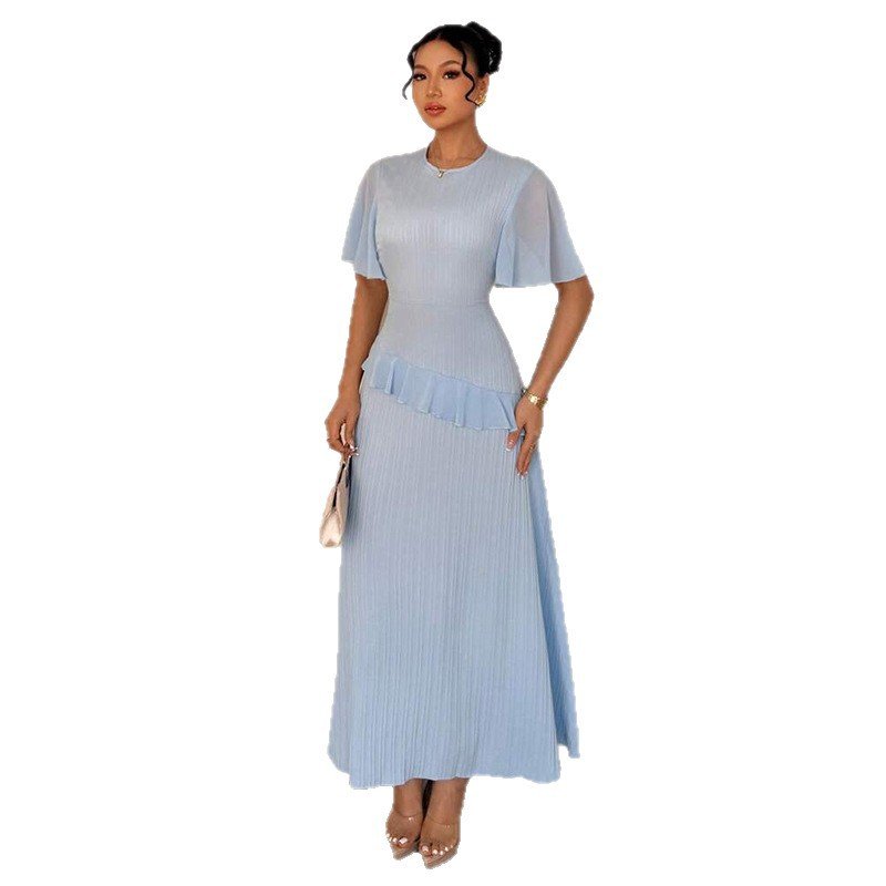 Women's Ruffle - Trimmed Round - Neck Casual Dress - LADYLINE X