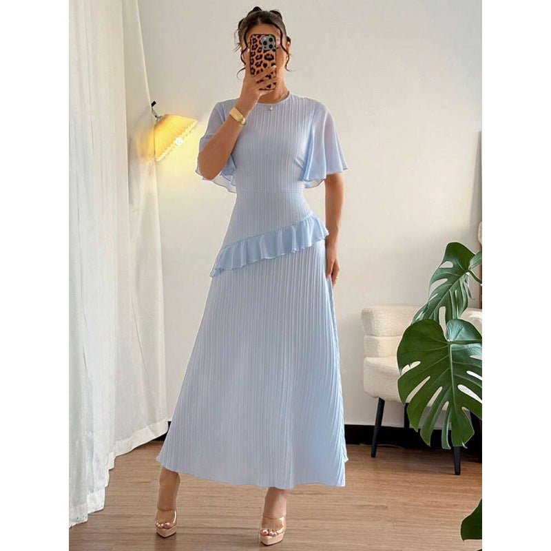 Women's Ruffle - Trimmed Round - Neck Casual Dress - LADYLINE X