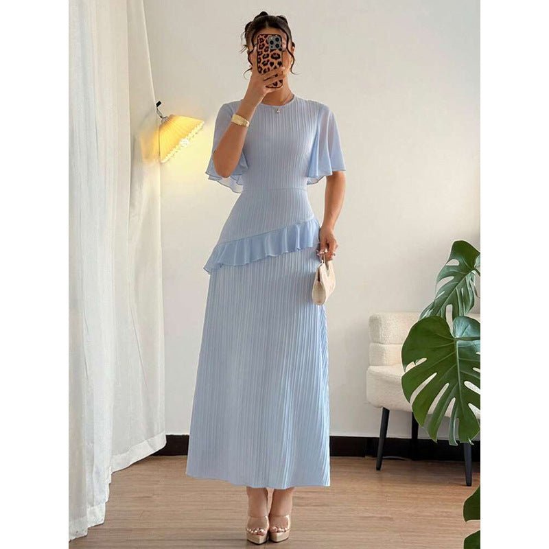 Women's Ruffle - Trimmed Round - Neck Casual Dress - LADYLINE X