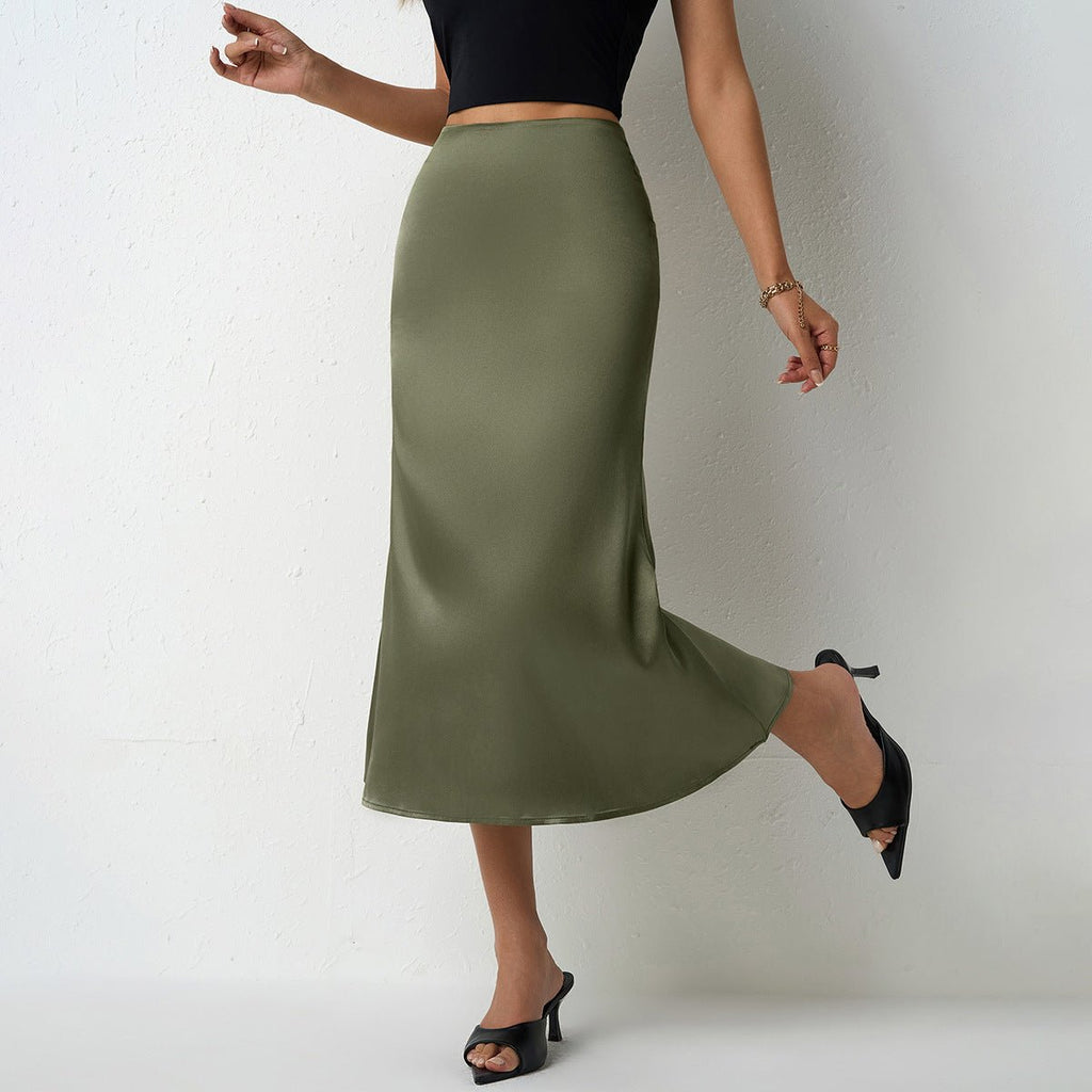 Womens Satin Mermaid Skirt SpringSummer Style - LADYLINE X