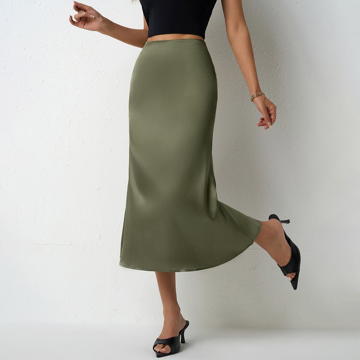 Womens Satin Mermaid Skirt SpringSummer Style - LADYLINE X