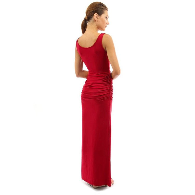 Women's Sexy Sleeveless Slim - fit Pleated Split Dress - LADYLINE X