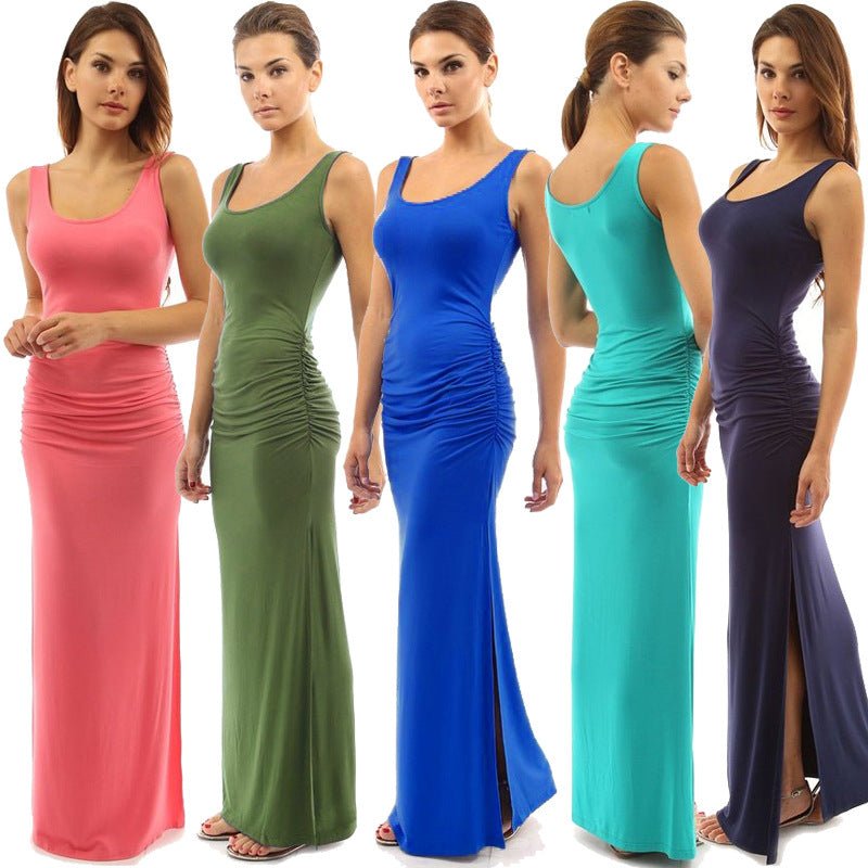 Women's Sexy Sleeveless Slim - fit Pleated Split Dress - LADYLINE X