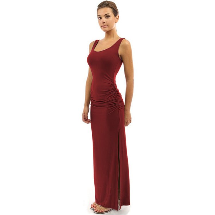 Women's Sexy Sleeveless Slim - fit Pleated Split Dress - LADYLINE X